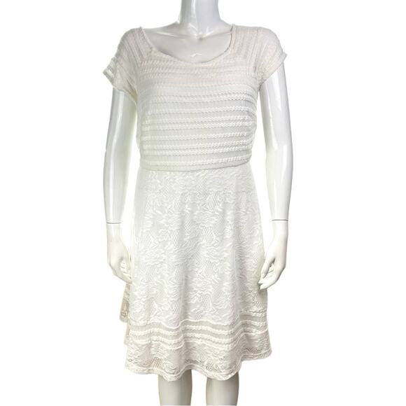 NY Collection Cotton Blend Summer Dress White Size 1X Stretch - Picture 1 of 7